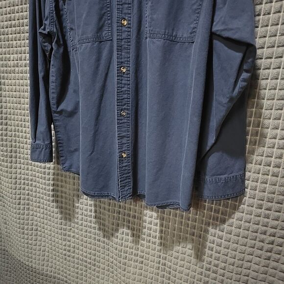 Cotton Canvas Work Shirt Mens XL Saugatuck Heavy Button Collared Long Sleeve VTG - Picture 3 of 11